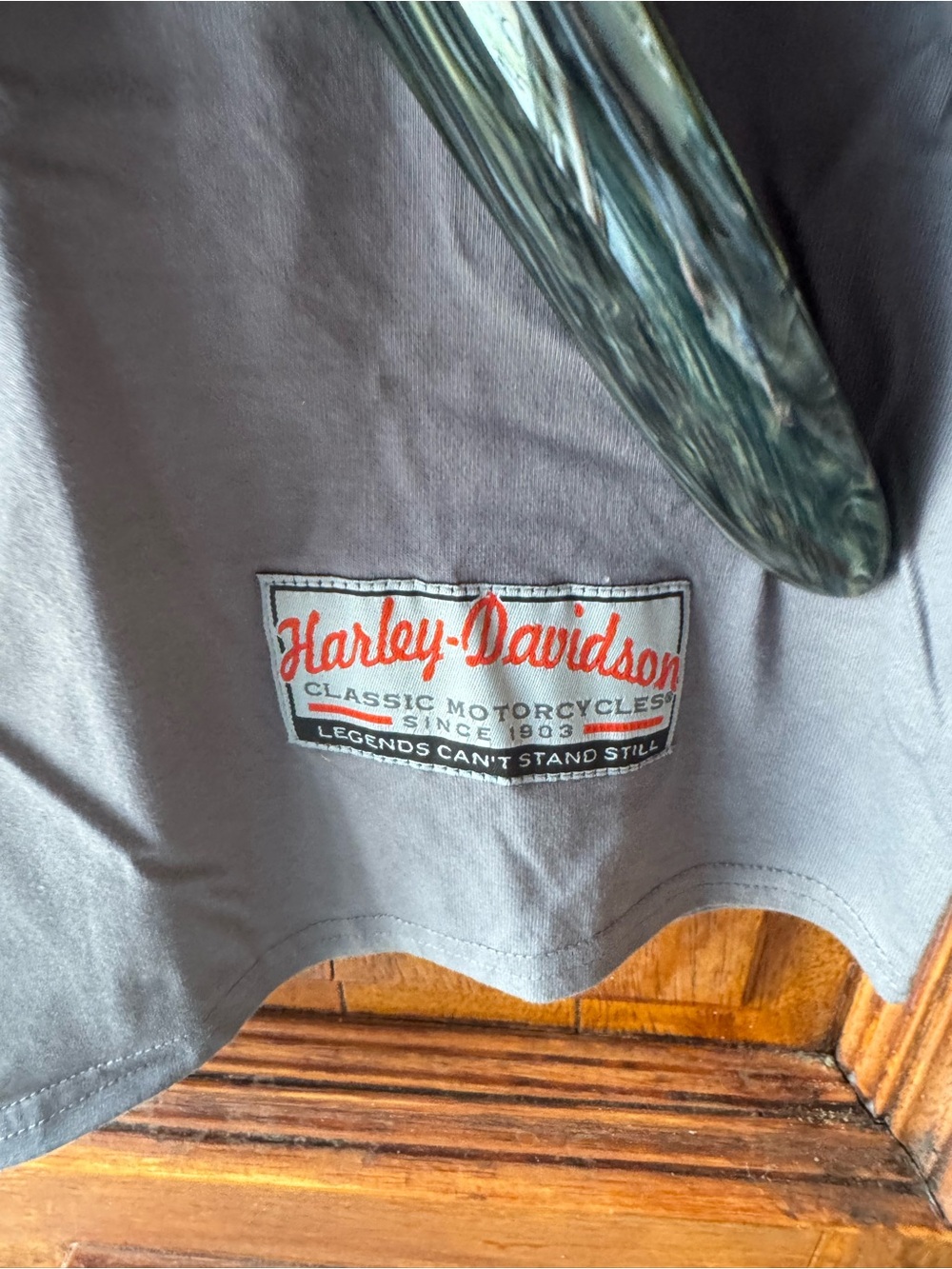 Men’s XL Harley-Davidson Gray & Black, Orange cotton Baseball Jersey - Picture 4 of 6